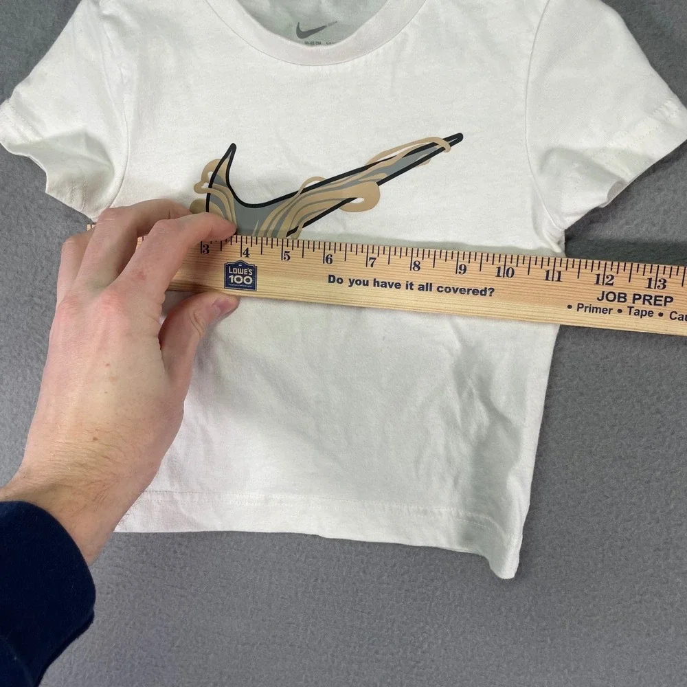 Nike Kids White Swoosh Logo‎ TShirt Size 2T Cotton Polyester Blend